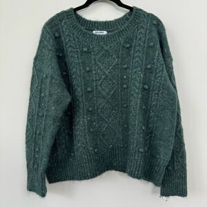 Old Navy Women's Long Sleeve Knit Pullover Green Sweater Size M